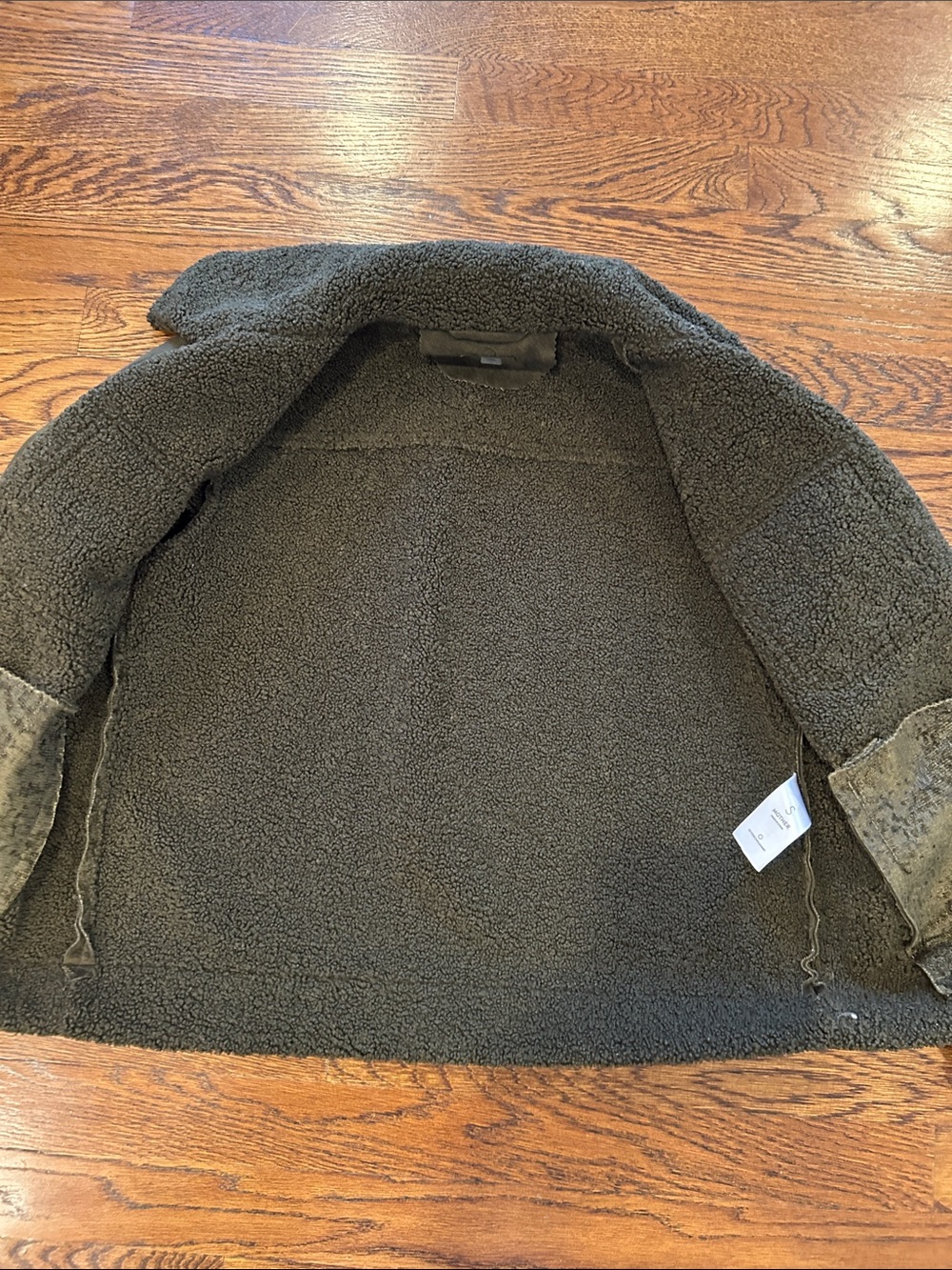 MOTHER Olive Green Shearling-Lined Bomber Jacket - Picture 2 of 5